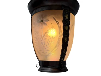 Art Nouveau Patinated Brass Hall Lantern, 1900s